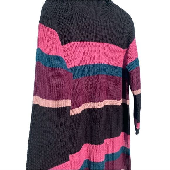 TORRID Plus Size -Multi Color Stripe Mock Neck Sweater Dress 1X - Picture 12 of 16